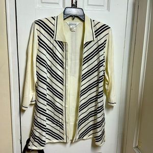 vintage 80s open drape blouse acrylic made in Korea.